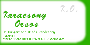 karacsony orsos business card