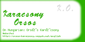 karacsony orsos business card